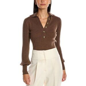 Nicholas Basma 70s collar ribbed wool and cotton-blend polo sweater